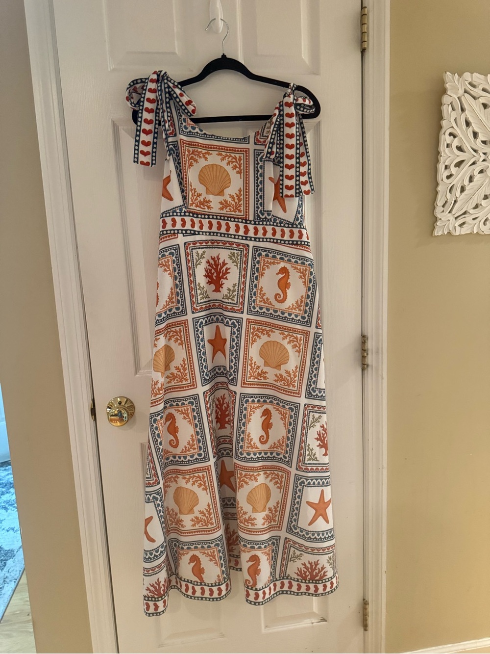 Sea life tie strap midi dress - Picture 2 of 7